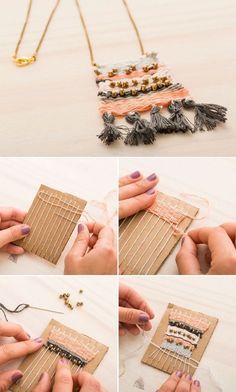 15 DIY Projects for You to Enjoy Winter at Home | Woven necklace .