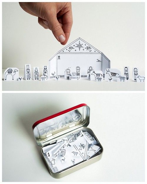 DIY Traveling Altoids TIn Printable Nativity Scene from Made by .