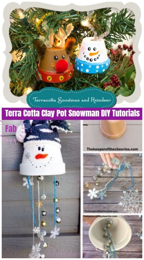 7 Christmas Crafts: Terra Cotta Clay Pot Snowman DIY Tutorials .