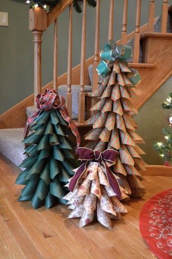 19 Clever Ways To Use Leftover Wrapping Paper | Diy christmas tree .