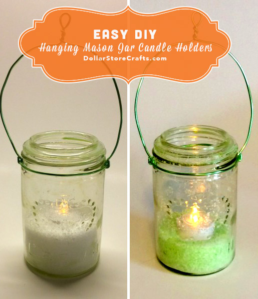 Tutorial: Hanging Mason Jar Candle Holders » Dollar Store Craf