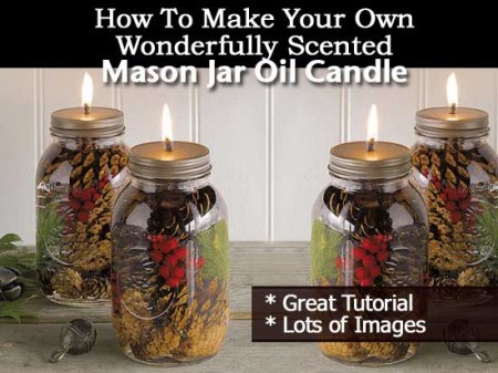 DIY Mason Jar Oil Lamp & Scented Candle How