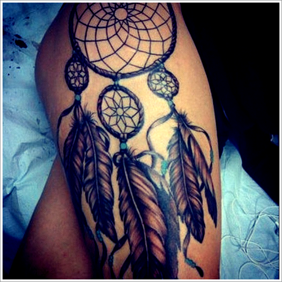 51 Dreamcatcher Tattoos For Women | Dreamcatcher tattoo thigh .