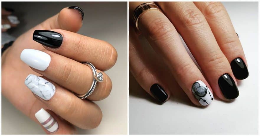 50 Stunning Black and White Nail Designs that are Easy to Create .
