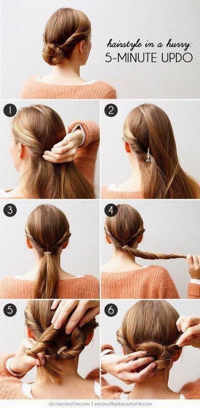 Easy Five Minutes Updo Hairstyle Tutorial For Busy Morning .