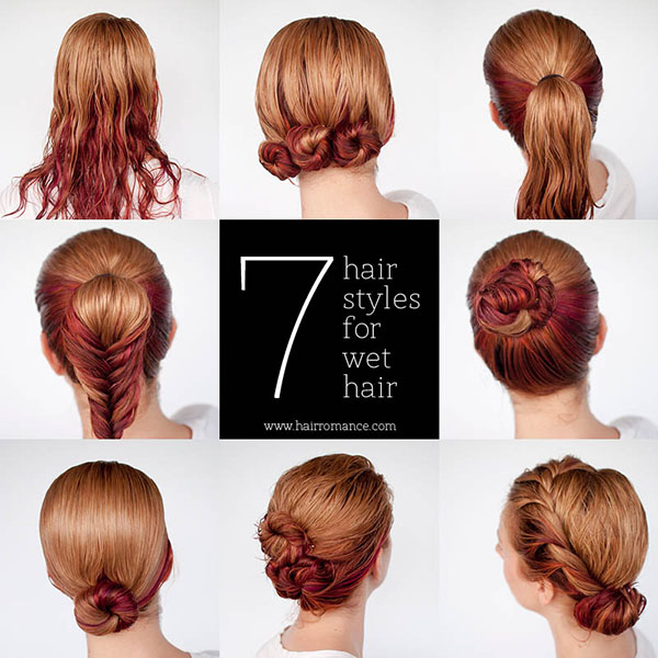 Get ready fast with 7 easy hairstyle tutorials for wet hair - Hair .
