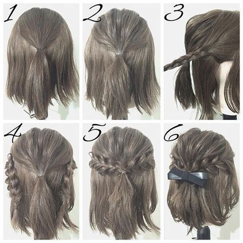 Half-Up Hairstyles for Short Hair #2 | Simple prom hair, Short .