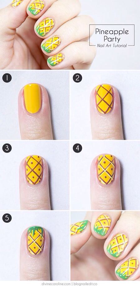 25 Simple Nail Art Tutorials For Beginners | Fruit nail art, Diy .
