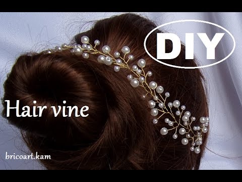 DIY/Tutoriel facile/ Vigne de cheveux pour mariée/Bridal hair vine .