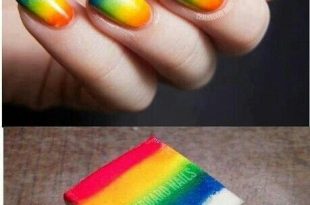 40+ Fabulous Gradient Nail Art Designs | Sponge nail art, Rainbow .