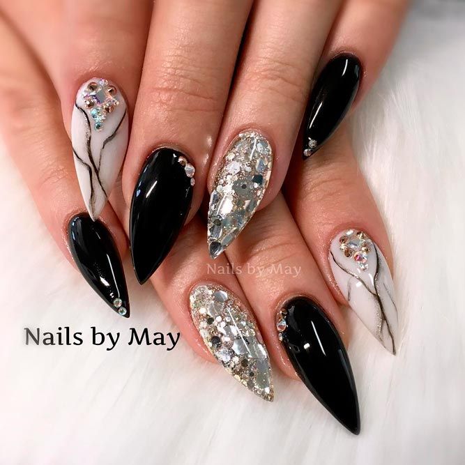 Top Most Creative Black Acrylic Nails Designs | Nail designs .