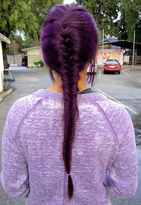 15 Fantastic Purple Hairstyles | Hair styles, Purple hair, Long .