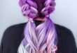 Fantastic Purple Hair Colors for Double Dutch Braided Hairstyle .