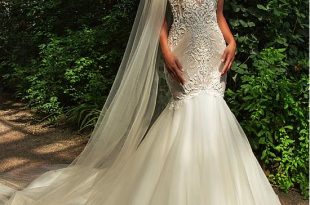 $165.00/ Amazing Tulle Spaghetti Straps Neckline Mermaid Wedding .