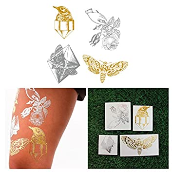 Amazon.com : Tattify Metallic Hand Drawn Nature Temporary Tattoos .