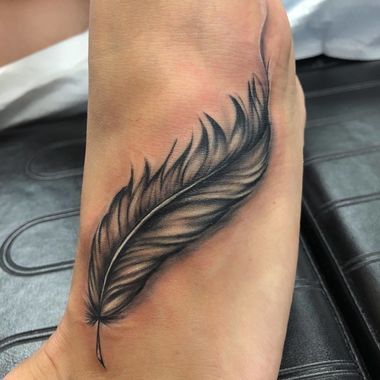 20 Whimsical Feather Tattoos | White feather tattoos, Anklet .