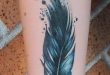 50 Beautiful Feather Tattoo Designs | Watercolor tattoo feather .