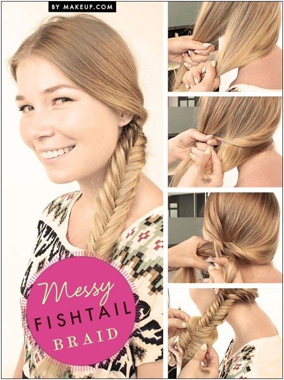 messy braids | Chic Messy Fishtail Braid Tutorials: Quick Low Key .