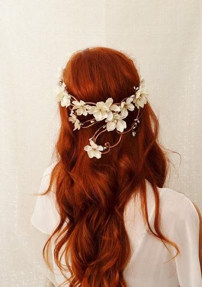 Chic Floral Crowns for Dreamy Brides | Fairytale hair, Ginger hair .