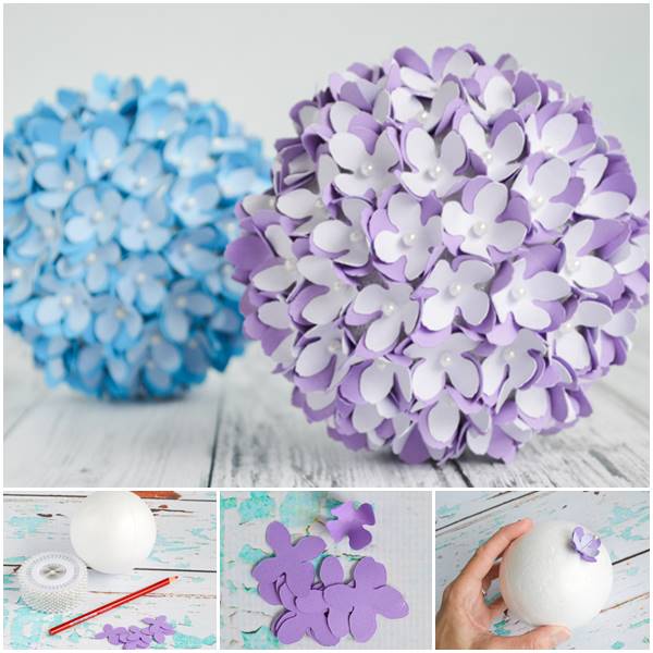 Creative Ideas - DIY Paper Flower Kissing Ball for Weddi