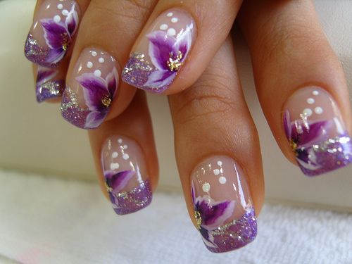 purple flower nail design ideas Flower Nail Designs | Purple nail .