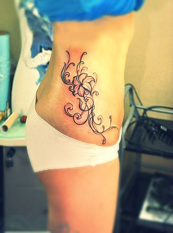 Flower Tattoos for Your Waist | Crotch tattoos, Waist tattoos, Hip .