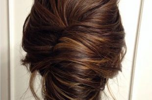 Smooth French twist updo on brown hair (With images) | Easy updos .