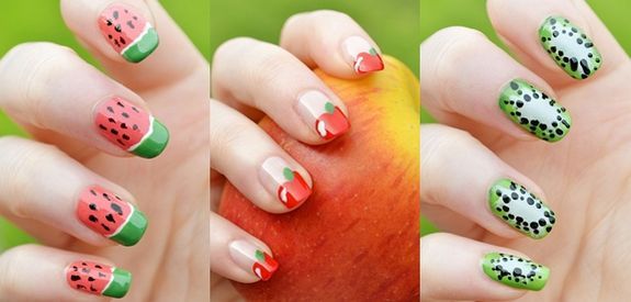 3 ways to paint fruits on your nails. I nail polished watermelon .