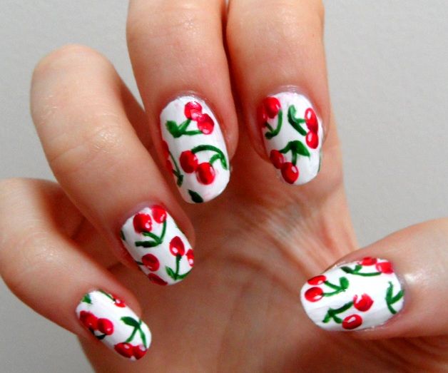 16 Fruit Nail Art Designs for Summer | Cherry nail art, Fruit nail a