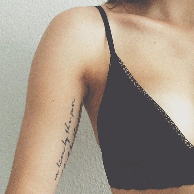 20 Girl Quote Tattoos You May Love | Quote tattoos girls, Arm .