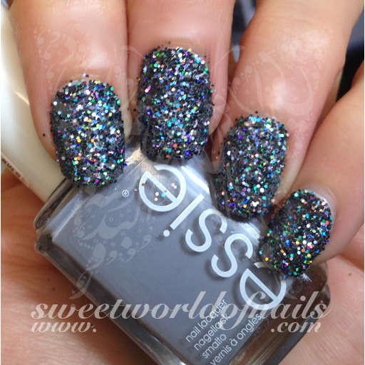 Nail Glitter Gray Sparkle Glitter Dust Powder Nail A