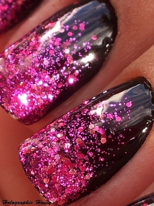 Pink Sparkle Glitter Nail Art Pictures, Photos, and Images for .