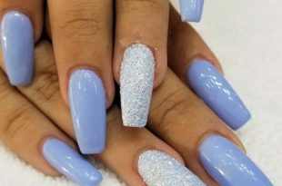 15 Beautiful Blue Glitter Nail Art Designs for 2018 | Coffin nails .