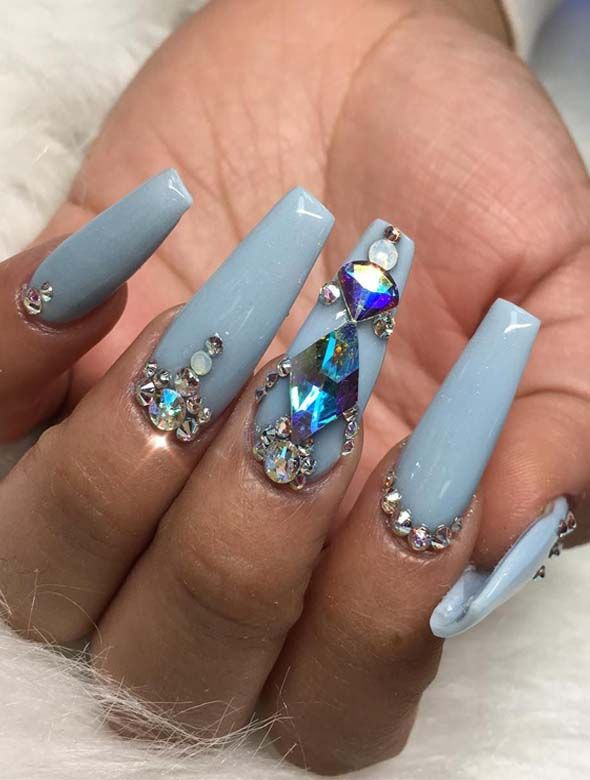 Gorgeous Pastel Blue Nail Arts You Must Try in 2019 | Pastel blue .