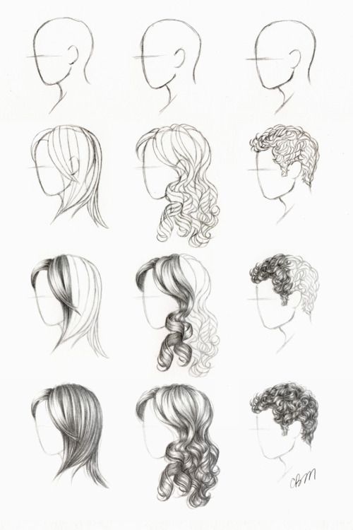 Drawing tutorial tutorials curly straight short hair styles | How .
