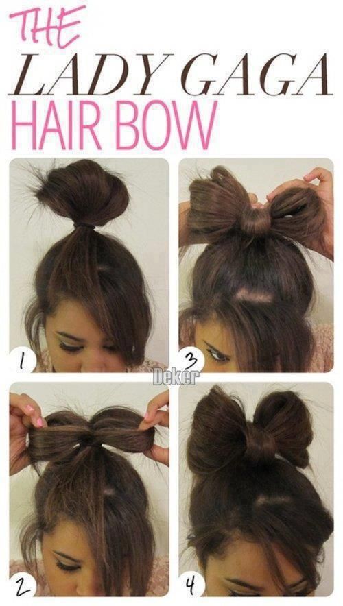 Lady gaga hair bow tutorial step by step Good for last minute .