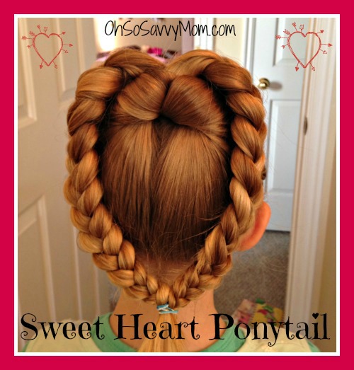 Sweet Heart Ponytail for Valentine's Day - Hair Tutorial - Oh So .