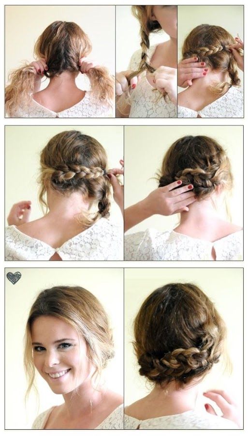 Easy Braided Up-Do Hairstyle | hairstyles tutorial | Hair lengths .