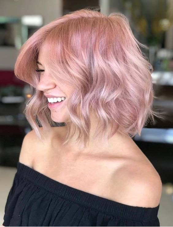 Perfect Dusty Pink Hair Color Ideas For Short Haircuts | Absurd Styl