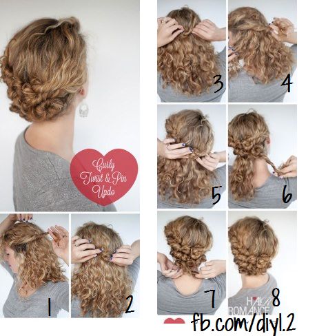 Hairstyle Tutorial - Easy Twist and Pin updo for curly hair | Hair .