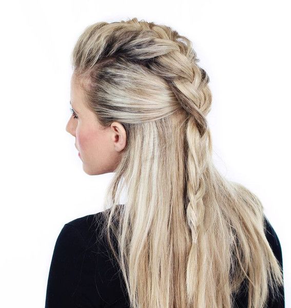 Cute and Easy Everyday Braids | Lagertha hair, Half braided .