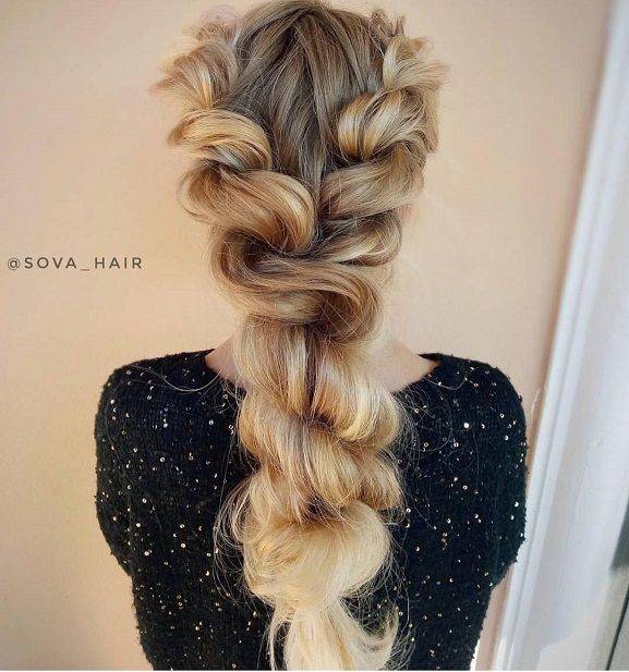 Rope braided hairstyle ideas for long hair,Boho hairstyles,Chic .
