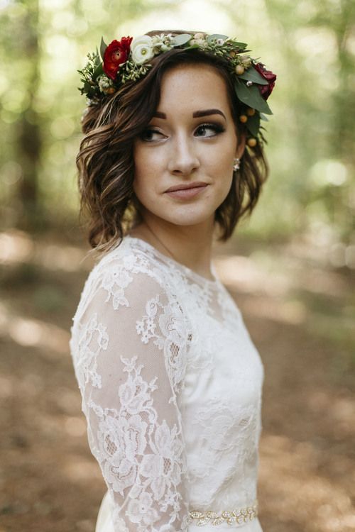 Julia + Garrett | Short wedding hair, Bridal hair, Wedding hairstyl
