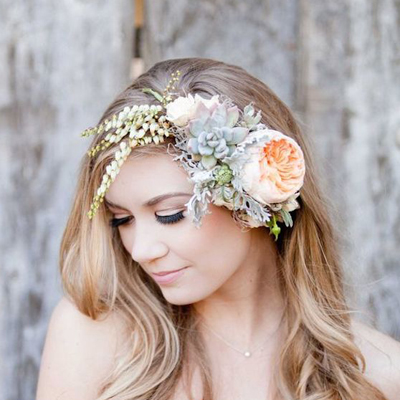 Hairstyles with Flower Crowns for Wedding