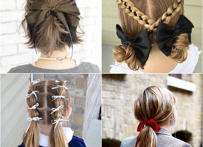 Hairstyles with ribbons: the best options for September 1 | Boat .