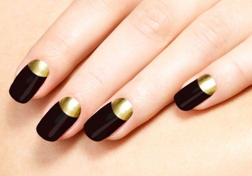 20 Extremely Cute Half-moon Nail Art Designs You Must Try: Black .