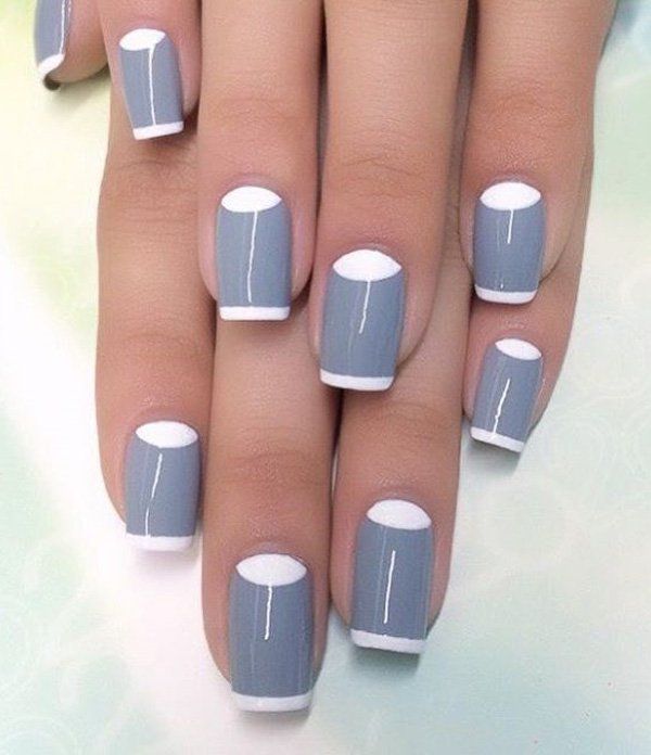 50 Half Moon Nail Art Ideas | Simple nail art designs, Moon nails .