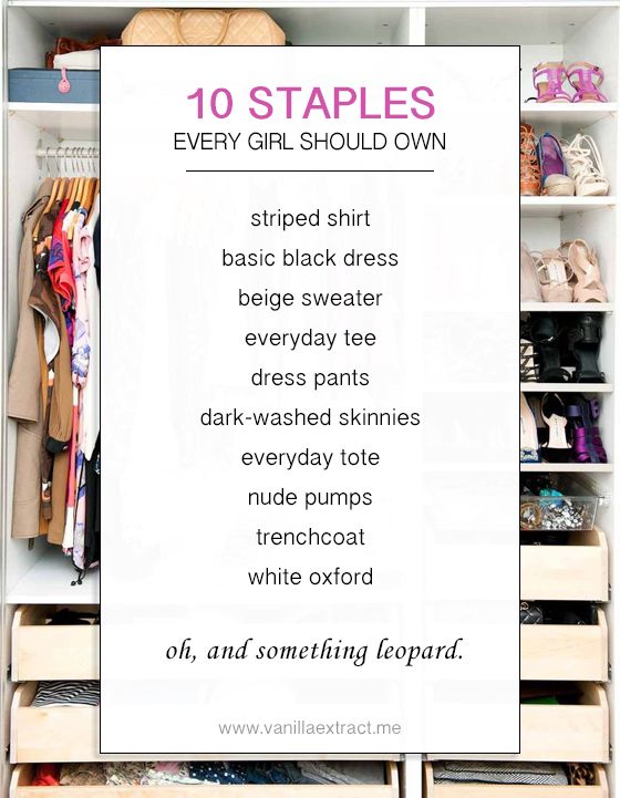 10 Staples Every Girl Should Own // vanilla extract. Looks like I .