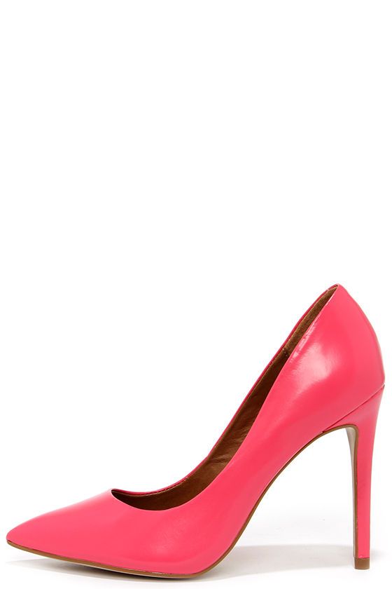 Steve Madden Proto Pink Leather Pointed Pumps | Pink leather .