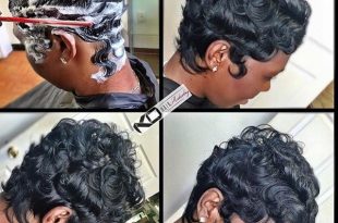 STYLIST FEATURE| Flawless #waves and #curls ➰on this #pixie .